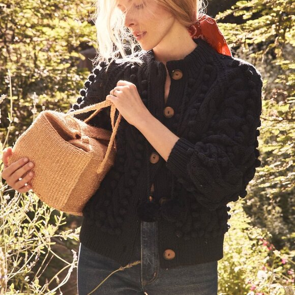 DOEN - XS/S Navy Pomme Cardigan - Picture 1 of 9